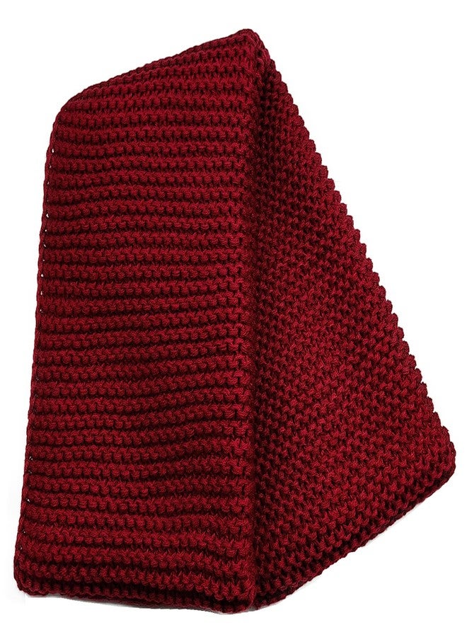 SYAYA Warm Scarf for Winter Women & Men, Knit Wool Loop Infinity Scarves Thick & Chunky Neck Warmer For Cold Weather U-SY-W57 (Burgundy) - Image 2